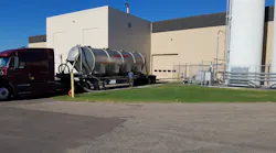 Upon arrival, what do you see? Here there appears to be a driver off-loading bulk flour under normal operating conditions.