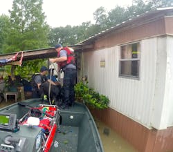Rescuers covered hundreds of square miles, evacuating people from mobile homes, nursing homes, businesses and single-family homes.