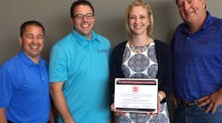 FAMA recently presented a scholarship award an an annual meeting. Participating in the presentation were: (left to right) Jason Nawrocki, FAMA Education Committee Chair/National Sales Manager - Fleet, Pierce Manufacturing; David Durstine, 2016 FAMA Board President and Vice President – Akron Brass (Scholarship Sponsor); and Tim Van Fleet – FAMA Membership Committee Chair and Vice President of OEM Sales, Akron Brass. FAMA recently presented a scholarship award an an annual meeting. Participating in the presentation were: (left to right) Jason Nawrocki, FAMA Education Committee Chair/National Sales Manager - Fleet, Pierce Manufacturing; David Durstine, 2016 FAMA Board President and Vice President – Akron Brass (Scholarship Sponsor); and Tim Van Fleet – FAMA Membership Committee Chair and Vice President of OEM Sales, Akron Brass.