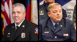 Flower Mound, TX, Fire Chief Eric Greaser (left) and New York City firefighter Ray Pfeifer.