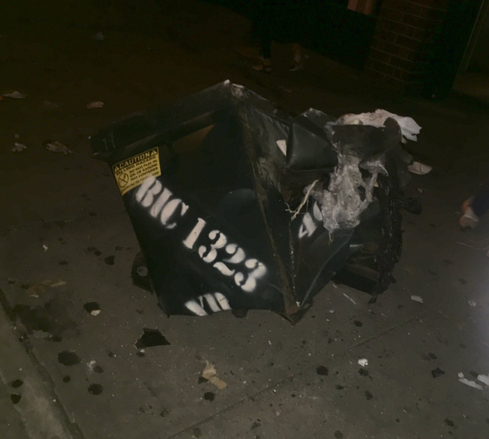 Chris Duffy took a photo of the dumpster shortly after the explosion.