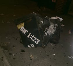 Chris Duffy took a photo of the dumpster shortly after the explosion. Chris Duffy took a photo of the dumpster shortly after the explosion.