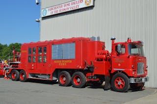 The FDNY Super Pumper is now privately owned and was recently displayed at the SPAAMFAA National Convention in Middletown, NY. This 1965 Mack apparatus is the most powerful land-based unit ever built.