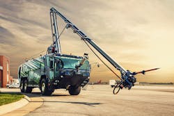 Oshkosh Airport Products will display an Oshkosh Striker 6 X 6 aircraft rescue and fire fighting (ARFF) vehicle equipped with a 65-foot Snozzle high-reach extendable turret at the 2016 ARFF Working Group (ARFFWG) Annual Conference in Frisco, TX, on September 18.