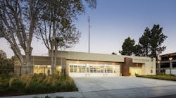 An exterior view of Sunnyvale Fire Station 5 and the Public Safety Training Center.
