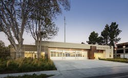 An exterior view of Sunnyvale Fire Station 5 and the Public Safety Training Center. An exterior view of Sunnyvale Fire Station 5 and the Public Safety Training Center.