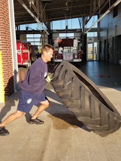 Fireground fitness: Tractor tires are great for improving strength and power, but make sure you utilize them in a proper program for optimum results. Fireground fitness: Tractor tires are great for improving strength and power, but make sure you utilize them in a proper program for optimum results.
