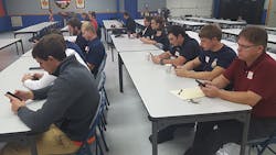Students learned the value of social media on their smart phones during the Future Firefighter Experience.