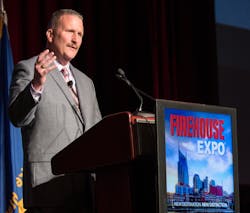 Boston Fire Commissioner Joseph Finn spoke about picking up the pieces of the fire department. Boston Fire Commissioner Joseph Finn spoke about picking up the pieces of the fire department.