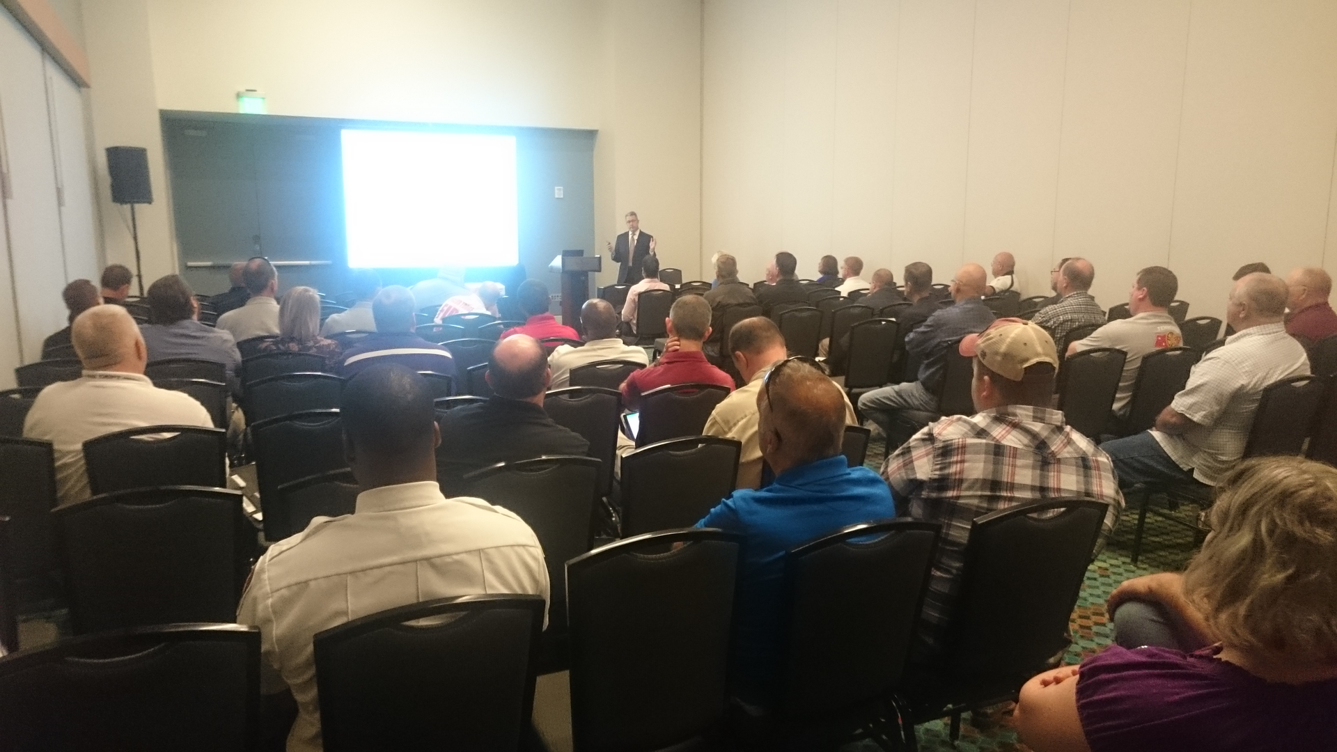 Chief Randy Bruegman addresses the audience in the CRR workshop.