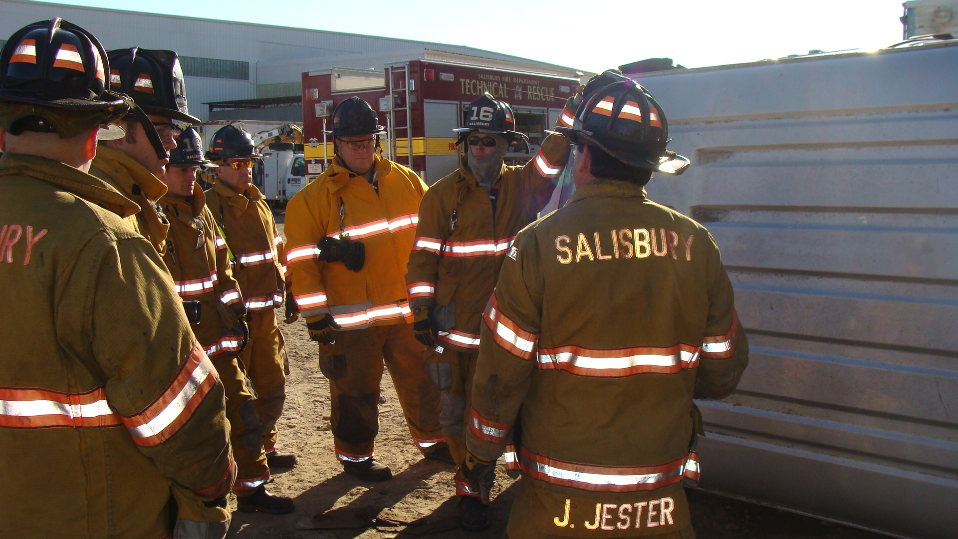 The author leads a drill with his crew and says that the failure of one member can reflect on a company or the entire department.
