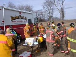 To carry all the items the NFPA standard suggest, the Racine, WI, Fire Bells have a box truck, converted by LVD, to provide resources to responders.