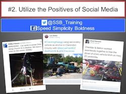 Use the positives of social media for tips, tricks, tactics, table top discussions, future training scenarios, etc.