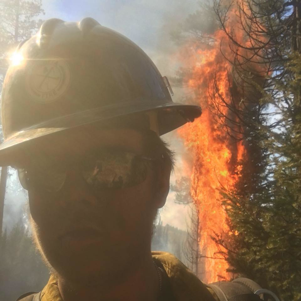 Silver City firefighter Zach Collins was injured when a tree fell on him in Florida.