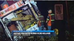 Workers survey Shreveport Engine 6 after it rolled over Tuesday night. Workers survey Shreveport Engine 6 after it rolled over Tuesday night.