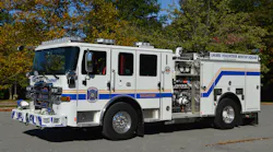 Engine 849 from the Laurel, MD, Volunteer Rescue Squad is a 2016 Pierce Enforcer with a short wheelbase and overall length to operate in a congested urban area. This apparatus is equipped with six preconnected attack lines with a Class A foam system.