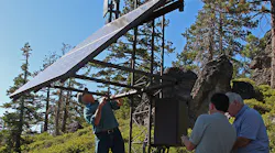 This monitoring station overlooking the north shore of Lake Tahoe is one of many designed, built and maintained by the Nevada Seismological Lab at the University of Nevada, Reno. The network of fire cameras, seismometers and hazard monitoring equipment spans from Lake Tahoe throughout northern Nevada, and in California along the eastern Sierra Nevada and Death Valley.