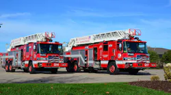 Pierce Manufacturing has placed a pair of Pierce® Quantum® quint 105-foot heavy-duty aerial ladders into service with the Oshkosh Fire Department in Oshkosh, Wisconsin. The apparatus feature TAK-4® independent front suspension and the TAK-4 T3™ steering system, combining mechanical rear steering with a fully independent rear suspension for unmatched performance and control.