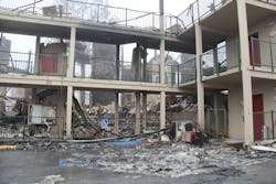 This hotel in Gatlinburg was destroyed by the fire.