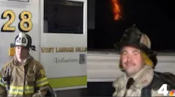 Firefighters Chris Kelly (left), and Jeffrey Miller from the West Lanham Hills Volunteer Fire Department.