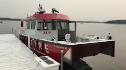 The 32-foot Lake Assault fire boat used by the Town of Linn Fire and EMS Department.