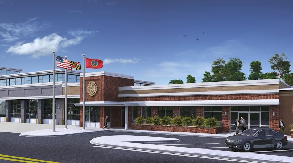 A rendering of the new Mechanicsville, MD, Volunteer Fire Department station.