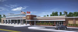 A rendering of the new Mechanicsville, MD, Volunteer Fire Department station. A rendering of the new Mechanicsville, MD, Volunteer Fire Department station.