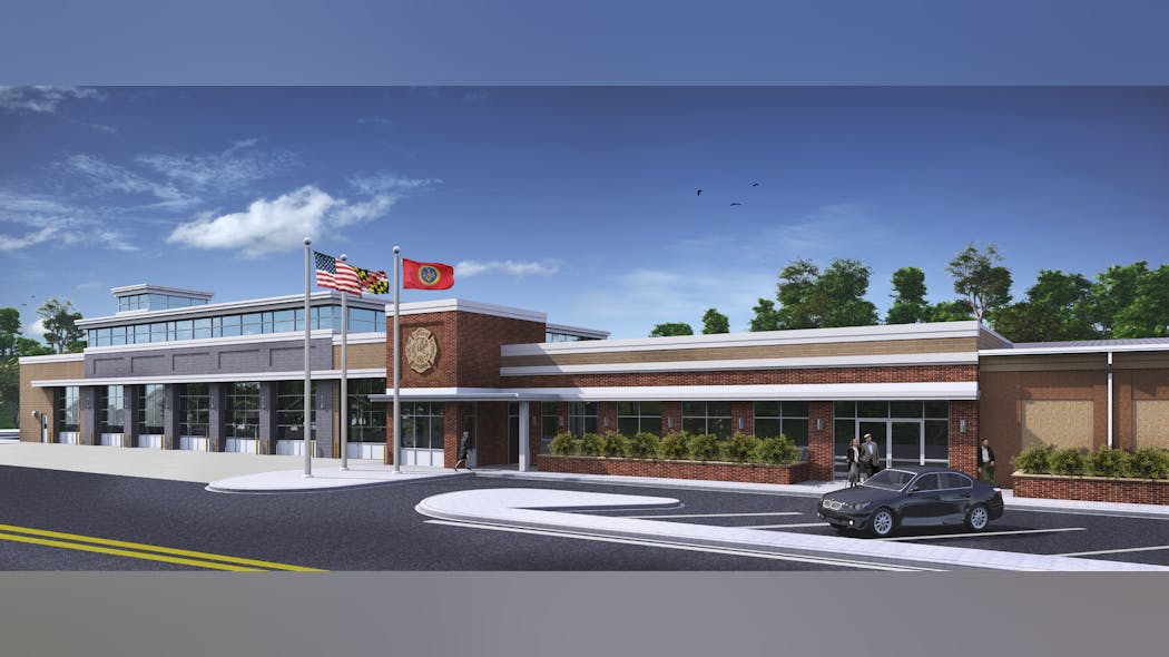 A rendering of the new Mechanicsville, MD, Volunteer Fire Department station.