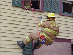 Photo 4. Manipulating one’s way out of the escape area must be quick and efficient; therefore comfort and skill are critical to perform this in less than 30 seconds, or the potential for thermal insult to the system increases exponentially. The reason the rapid escape is being performed is DIRECTLY related to the thermal environment! Photo 4. Manipulating one’s way out of the escape area must be quick and efficient; therefore comfort and skill are critical to perform this in less than 30 seconds, or the potential for thermal insult to the system increases exponentially. The reason the rapid escape is being performed is DIRECTLY related to the thermal environment!