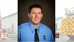 Clare firefighter Sam Eberhart suffered a fractured pelvis and hip. Clare firefighter Sam Eberhart suffered a fractured pelvis and hip.