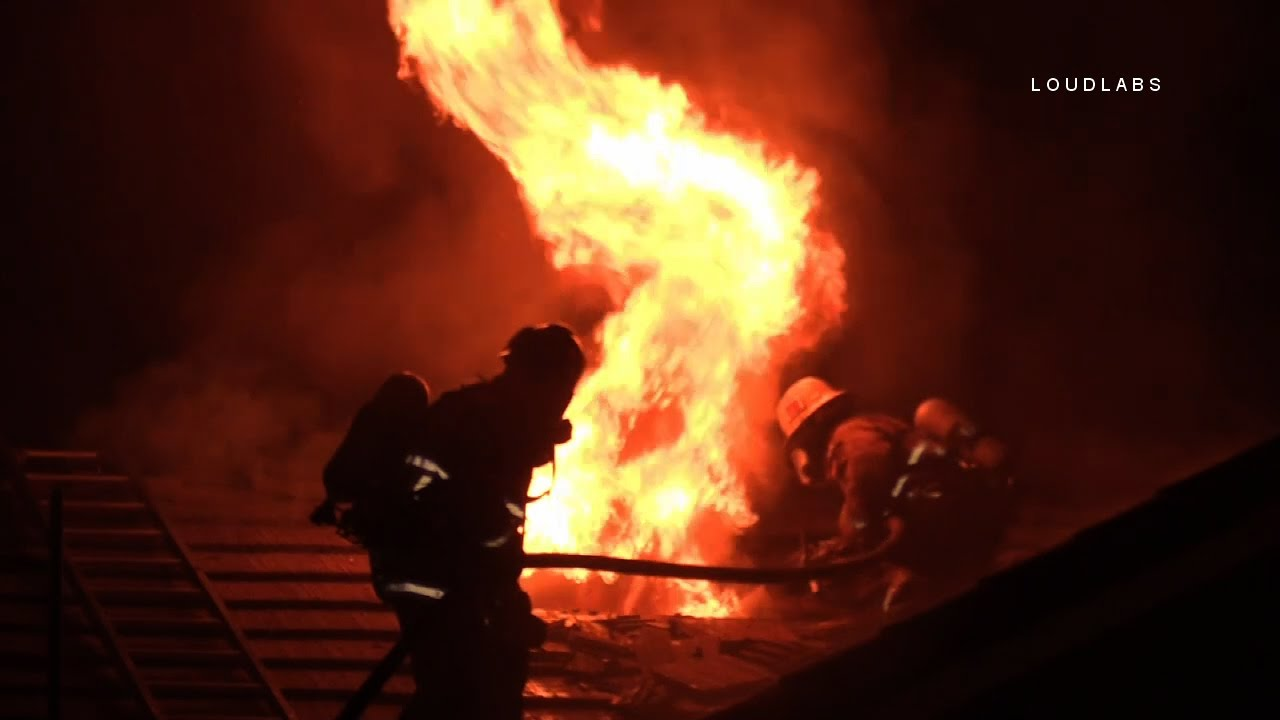 Firefighters Battle CA House Fire