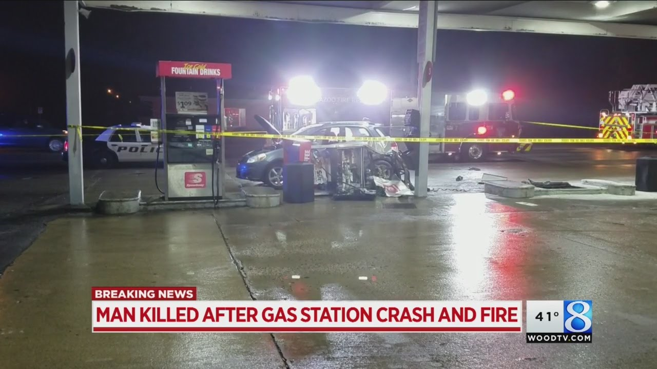 Man Dies after Crash, Fire at MI Gas Station