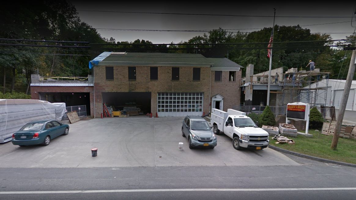 The Goldens Bridge fire station was gutted in a February 2014 fire. This image from Google Maps shows the station in September 2016 as contractors repair the station.