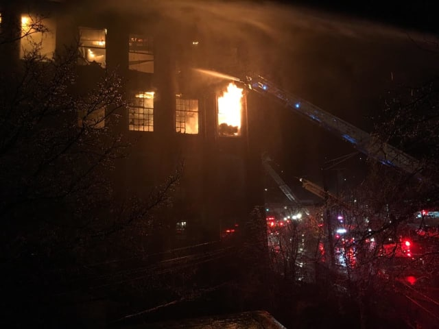Yonkers firefighters found heavy fire on three floors when they arrived.