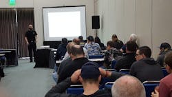 Lars Agerstrand talks to his class at Firehouse World 2017 about the benefits of steam as a firefighting tool.