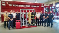 Ram Air Gear Dryer Director of Sales David Adams (left) presents a Ram Air 4-MU Gear Dryer from the Hometown Heroes contest to Northshore Fire Department staff in Kenmore, WA. Ram Air Gear Dryer Director of Sales David Adams (left) presents a Ram Air 4-MU Gear Dryer from the Hometown Heroes contest to Northshore Fire Department staff in Kenmore, WA.