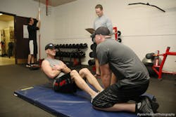 The fitness exam tests muscular strength and endurance by tallying sit ups, planks and push ups. The fitness exam tests muscular strength and endurance by tallying sit ups, planks and push ups.