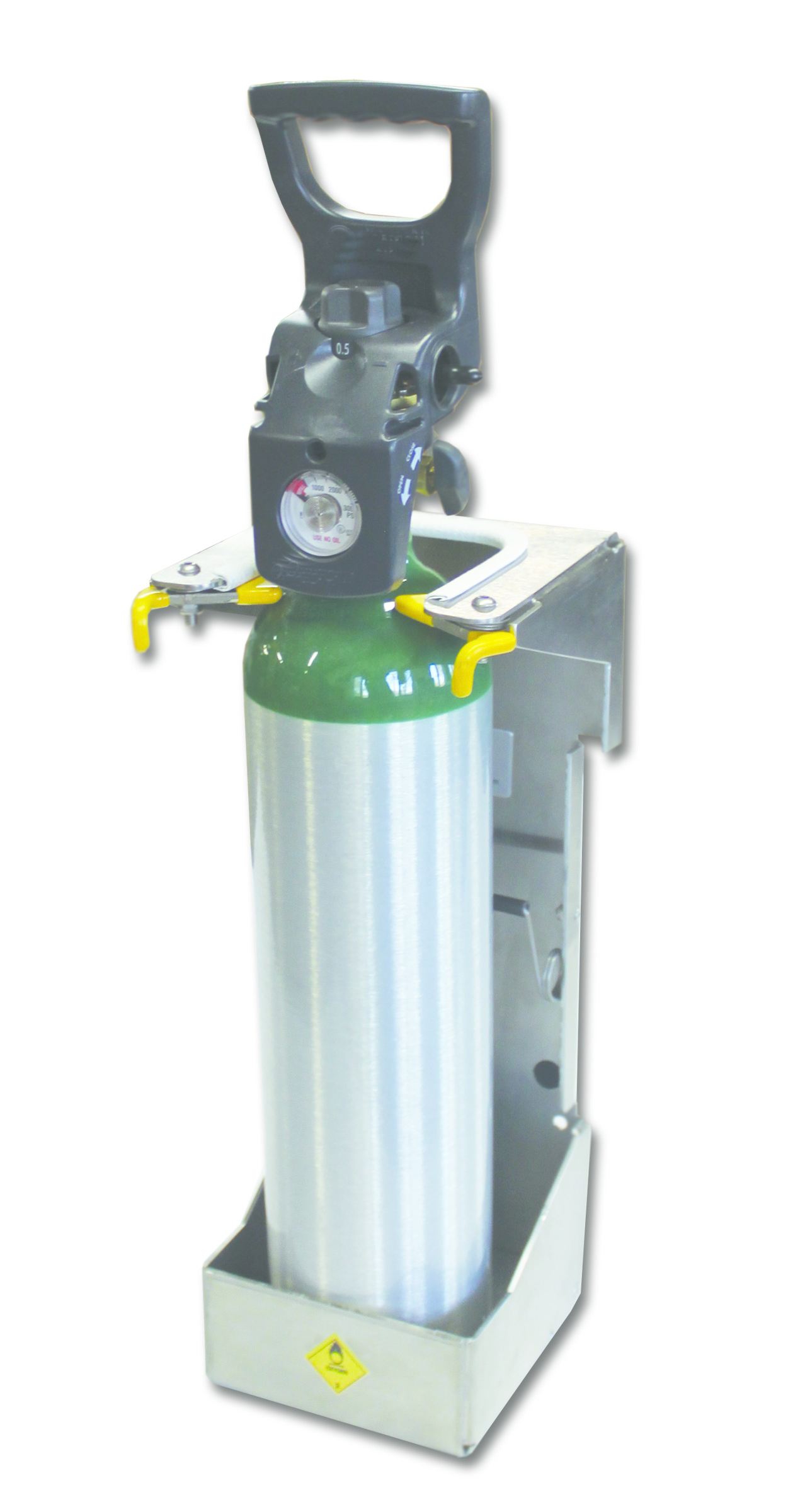 The QUIC-RELEASE Strapless &ldquo;D&rdquo; Bracket for All-in-One Regulators, Model QR-D-3 from Ziamatic Corp.