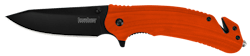 Kershaw's rescue knife, the Barricade, features a glassbreaker and cord cutter. Kershaw's rescue knife, the Barricade, features a glassbreaker and cord cutter.