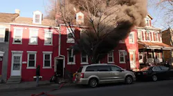 PA Firefighters Tackle Rowhome Fire