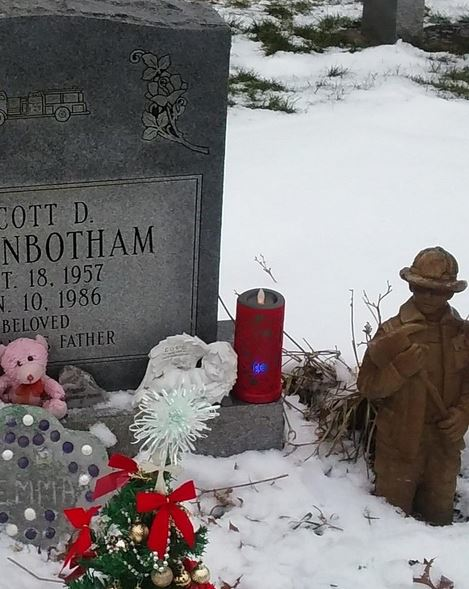The firefighter statue was stolen from Scott Hickinbotham grave site at the Union Cemetery in Nimishillen Twp. last month.