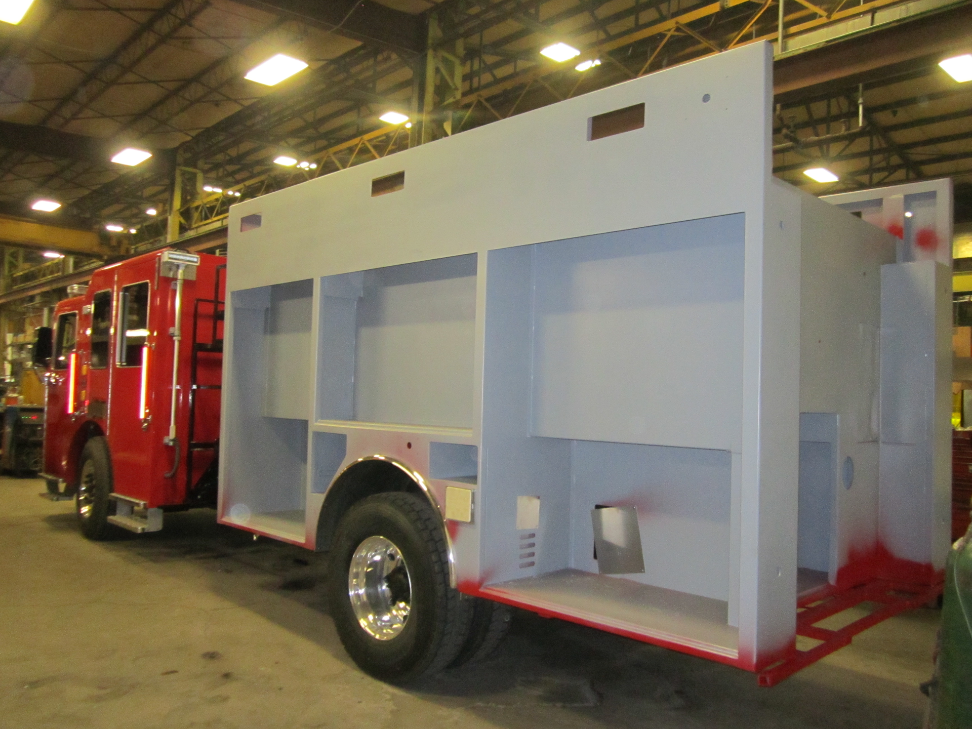 It doesn't take long for apparatus to take shape once workers start really focusing on completing the truck.