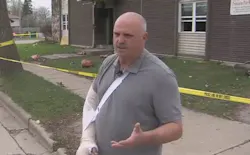 Milwaukee Fire Lt. Tom McMenamin speaks about an injury he suffered battling fire.