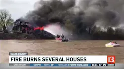 IN Firefighters Use Boat to Battle Blaze