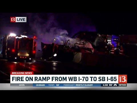 IN Vehicle Fire Shuts Down Major Roadway