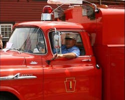 Keystone Hook and Ladder Co #1 firefighter James H. Yiengst. Keystone Hook and Ladder Co #1 firefighter James H. Yiengst.
