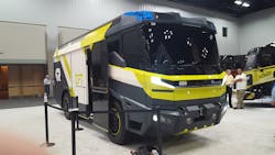 Rosenbauer's electric Concept Fire Truck (CFT). Rosenbauer's electric Concept Fire Truck (CFT).
