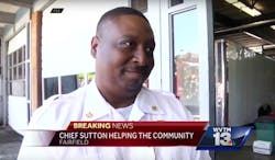 Fairfield Fire Chief Kevin Sutton was killed Sunday in a wreck with an 18-wheeler on I-59 in Birmingham. Fairfield Fire Chief Kevin Sutton was killed Sunday in a wreck with an 18-wheeler on I-59 in Birmingham.