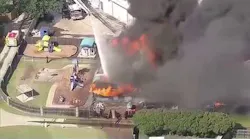 TX Firefighters Battle Blaze at Elementary School