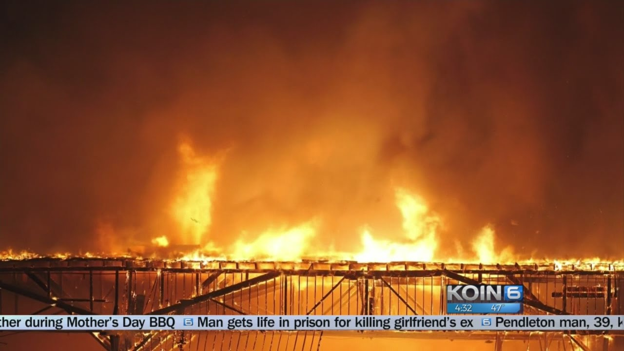 Fire Destroys Warehouse on OR Waterfront